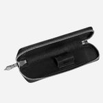 Inside the Sartorial Black Leather One Pen Pouch with Zip.