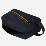 Inside the Navy Blue Polyester Wash Bag with 'Artist Stripe' Detailing.