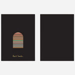 Back and front views of the Paul Smith Leather 1CC Card Holder with Thumb Hole and Signature Stripe Interior.
