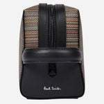 The Paul Smith signature on the Signature Stripe Coated Canvas Travel Wash Bag.