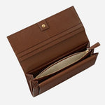 Top view inside the Picton Place Chocolate Brown Large Flapover Wallet.