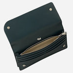 Top view inside the Pockets Teal Large Bifold Wallet.