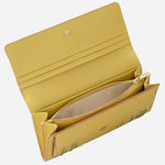 Top view inside the Radley Spring Blooms Raffia and Leather Large Flapover Purse.