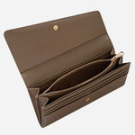 Inside the The Kensal Coffee Brown Large Flapover Wallet.