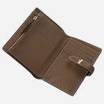 Inside the Willis Street Coffee Brown Leather Medium Bifold Purse.