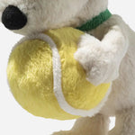 The bright yellow tennis ball on the Steiff 15 cm Tennis Snoopy Pendant with Plush Tennis Ball.