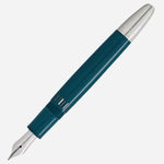 The Meisterstück Doué LeGrand Teal Romeo & Juliet Fountain Pen with cap off.