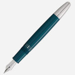 The Meisterstück LeGrand Teal Romeo & Juliet Fountain Pen with cap off.