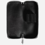 Inside the Meisterstück Black Leather Two Pen Pouch with Zip.