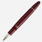 The Montblanc Meisterstück LeGrand Burgundy Red Fountain Pen F with cap off.
