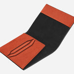 Top view inside the Montblanc Sartorial Tangerine Leather Passport Holder.