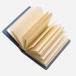 The lined pages inside the Yard-O-Led Sky Blue Mordan Refillable Leather Notebook.