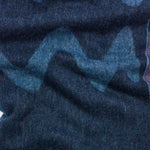 The Women's Blue and Purple Wool Blend Scarf with Signature Print by Paul Smith.