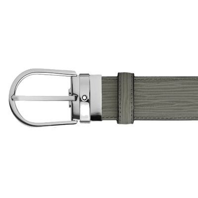 montblanc bark print grey leather belt1