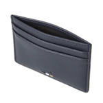3 boss ray navy blue faux leather card holder with signature stripes 50542396 01 404
