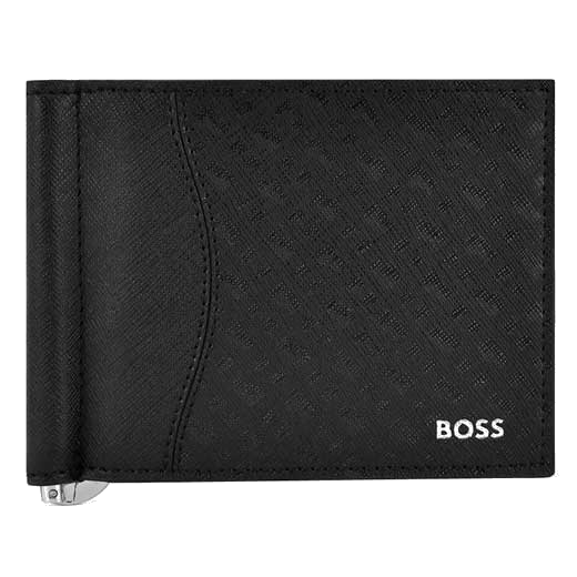 This Hugo Boss leather wallet comes with the logo on the front and HB initials monogrammed.