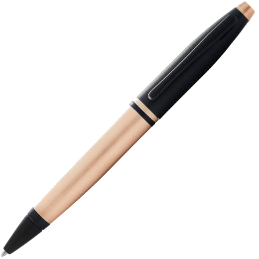 This is the Cross Matte Rose Gold & Black Lacquer Calais Ballpoint Pen.