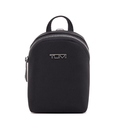 tumi voyageur charm black silver pouch