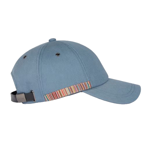The Light Blue Cotton Baseball Cap with Signature Stripe Trim by Paul Smith.