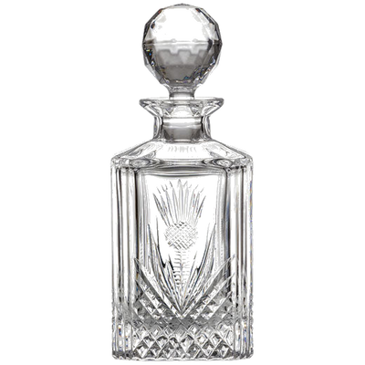 This Scottish Thistle 80cl Square Spirit Decanter has been designed by Royal Scot Crystal.