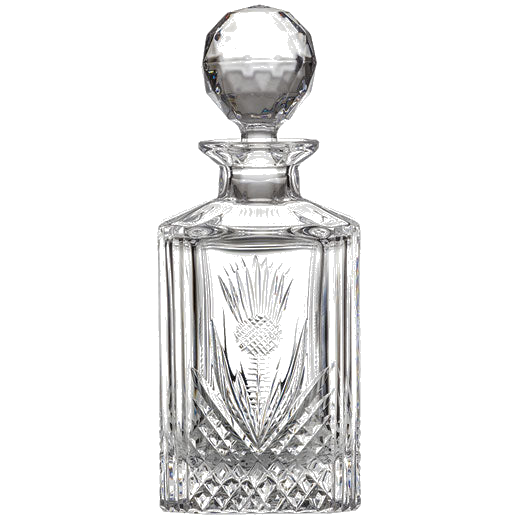 This Scottish Thistle 80cl Square Spirit Decanter has been designed by Royal Scot Crystal.