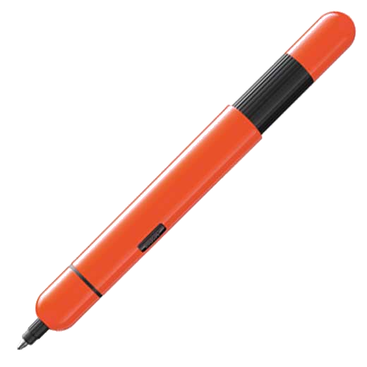 This laser orange ballpoint pen has been created by LAMY.