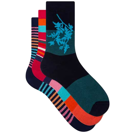 paul smith stripe and floral women s socks 3 pack