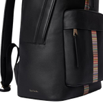 5 paul smith black leather backpack with signature stripe trim m1a 8037 cmulti 79 0