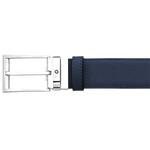 montblanc reversible trapeze black blue belt blue