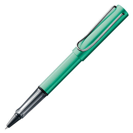 The LAMY green rollerball pen in the AL-Star collection.