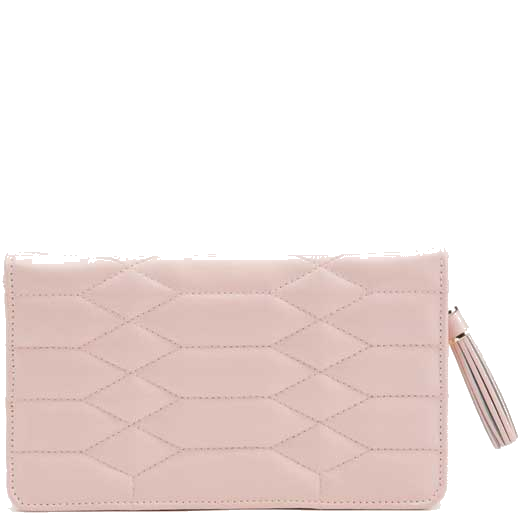 This WOLF Rose Quartz Caroline Jewellery Portfolio features a zip-around closure.