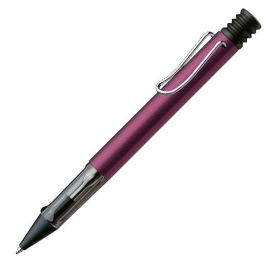 This Lamy ballpoint pen comes with a purple barrel.