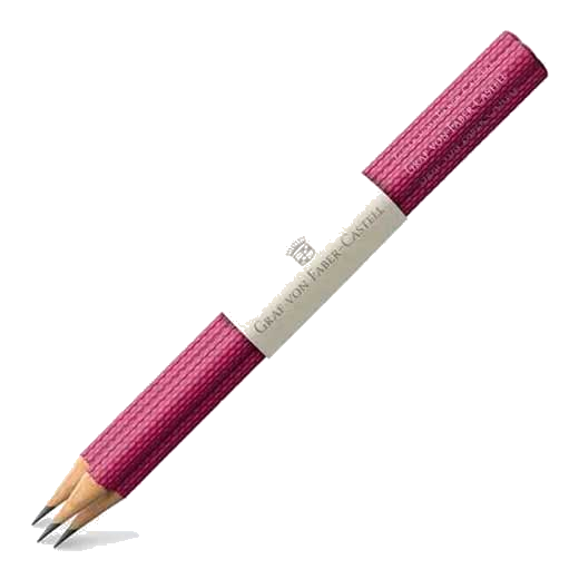 These are the Graf von Faber-Castell Pack of 3 Electric Pink Graphite Guilloche Pencils.