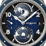 montblanc 1858 geosphere blue watch dial