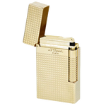 s t dupont paris yellow gold diamond head le grand cling lighter open
