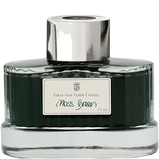 This is the Graf von Faber-Castell Moss Green 75ml Ink Bottle.