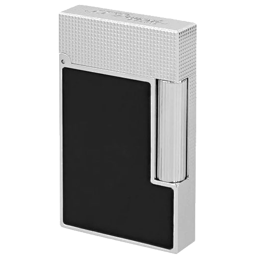 This Matt Black Lacquer & Platinum Ligne 2 Cling Lighter is made by S.T. Dupont Paris.