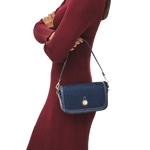 6 radley bathurst mews indigo evenfall blue small flapover cross body bag 111405