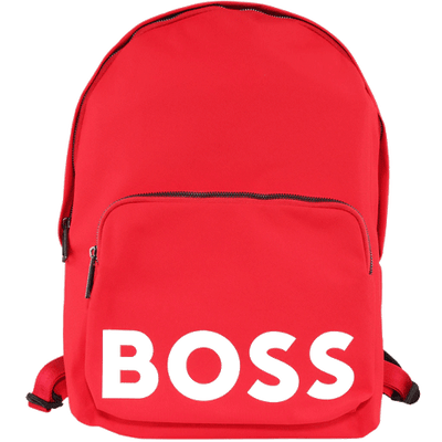 boss catch red backpack wit