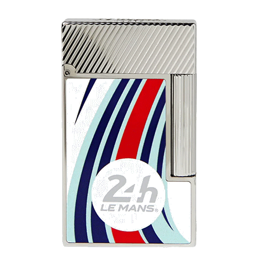 This Ligne 2 24Hrs Du Mans Palladium Lighter by S. T. Dupont has the 24hr logo on the front and the lucky number 8 on the back.