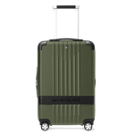 Montblanc's #MY4810 Compact Cabin Trolley Clay Green with engraved branding and the snowcap emblem.