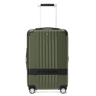 Montblanc's #MY4810 Compact Cabin Trolley Clay Green with engraved branding and the snowcap emblem.