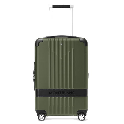 Montblanc's #MY4810 Compact Cabin Trolley Clay Green with engraved branding and the snowcap emblem.
