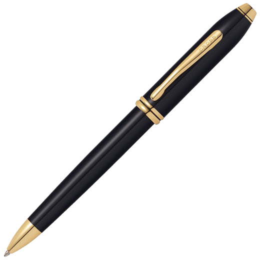 Cross Townsend Polished Black Lacquer Ballpoint Pen.