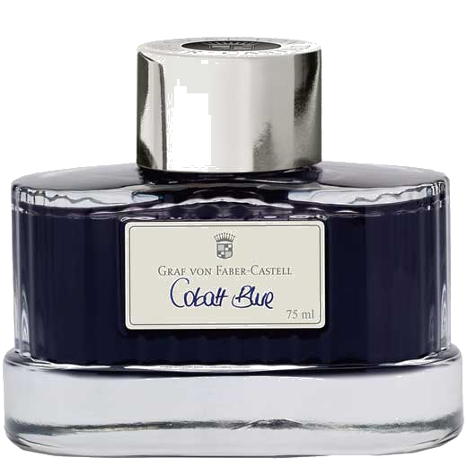 This Graf von Faber-Castell Cobalt Blue 75ml Ink Bottle will be presented inside a small pop-up box.