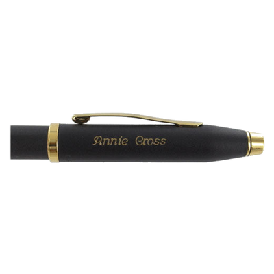 Cross Pen with engravement on the cap in a Script Rounded Font.