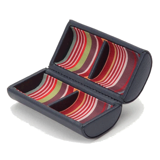 This Howard 2 Piece Navy Cufflinks Box by Wolf 1834 is practical and stylish.