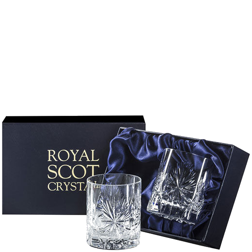 royal scot crystal edinburgh star 2 on the rocks tumblers packaging