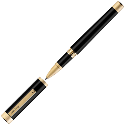 montegrappa zero black yellow gold rollerball pen