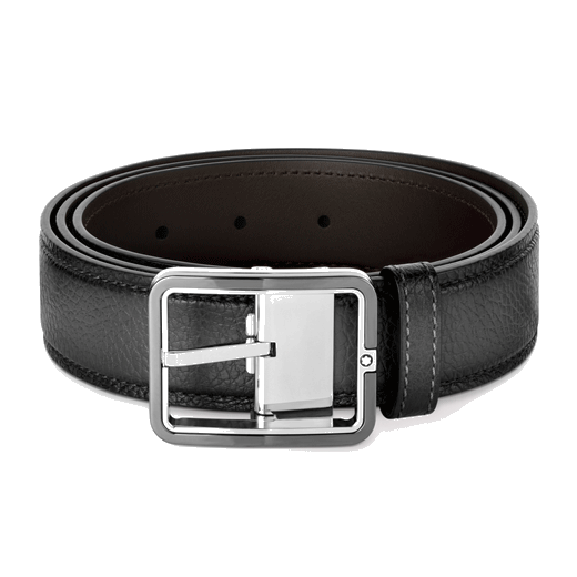 Montblanc Grey Sfumato 35mm Rectangular Ruthenium Pin Buckle Belt